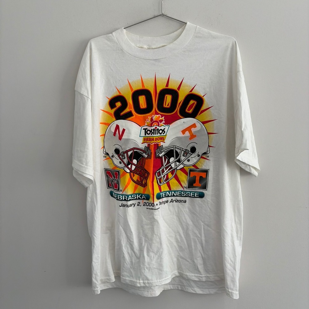 Vintage 2000 Tostitos Fiesta Bowl Nebraska vs Tennessee Delta Pro Weight Tee XL